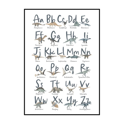 Dinosaur Alphabet Poster – Kids ABC Wall Art Print