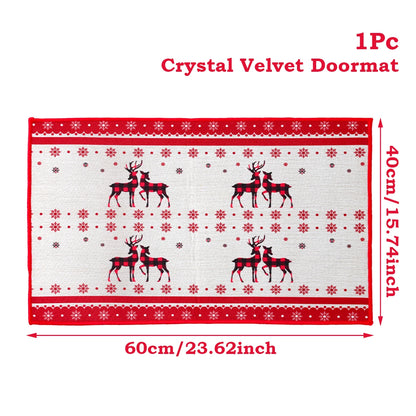 Santa Claus Christmas Doormat – Flannel Welcome Mat for Home