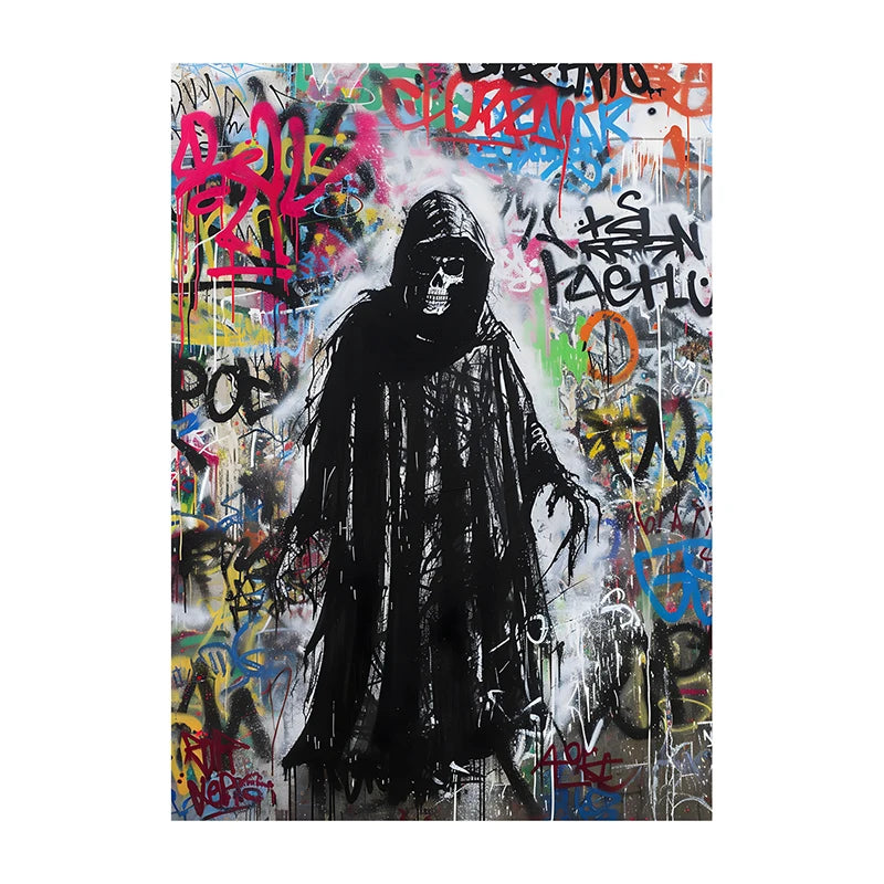 Graffiti Lion Art Poster – Colorful Abstract Canvas Wall Print