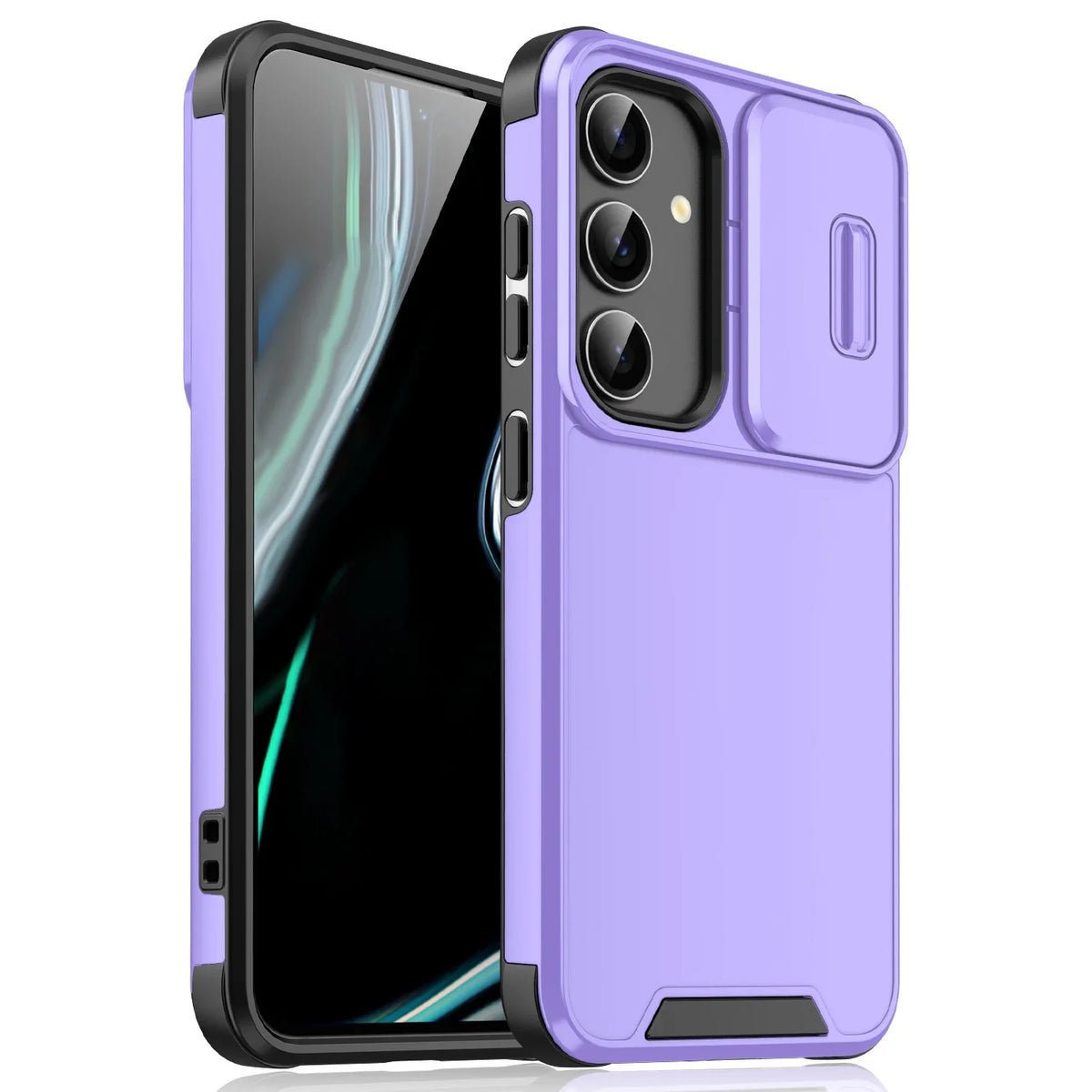 Shockproof Armor Samsung Galaxy Case with Slide Camera Cover
