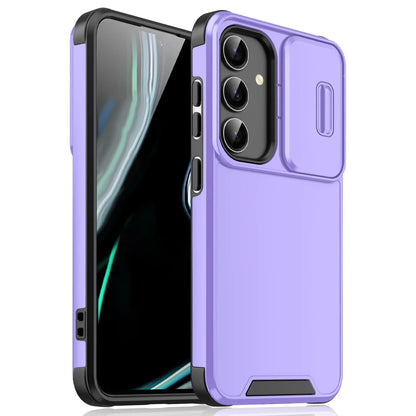 Shockproof Armor Samsung Galaxy Case with Slide Camera Cover