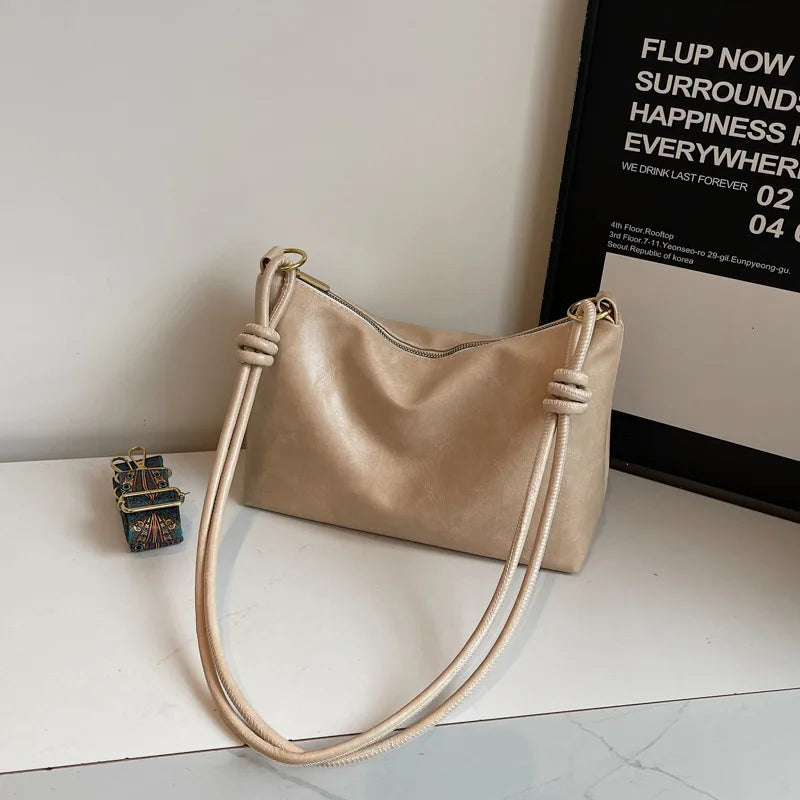 Women Tote Bag Large Capacity Soft PU Leather Shoulder Bag