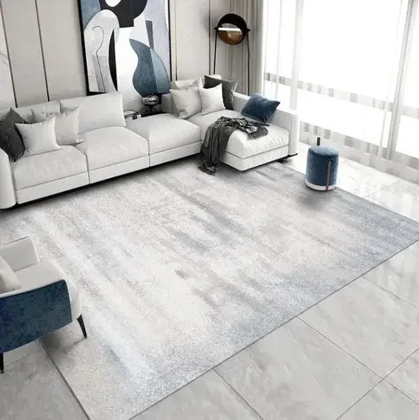 Modern Grey Area Rug – Soft Textured Carpet for Living Room & Bedroom