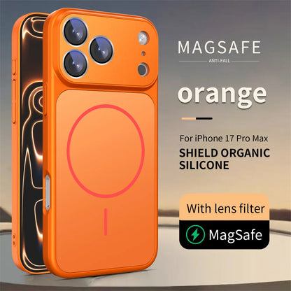MagSafe Liquid Silicone iPhone Case with Lens Filter – iPhone 13 to 17 Series