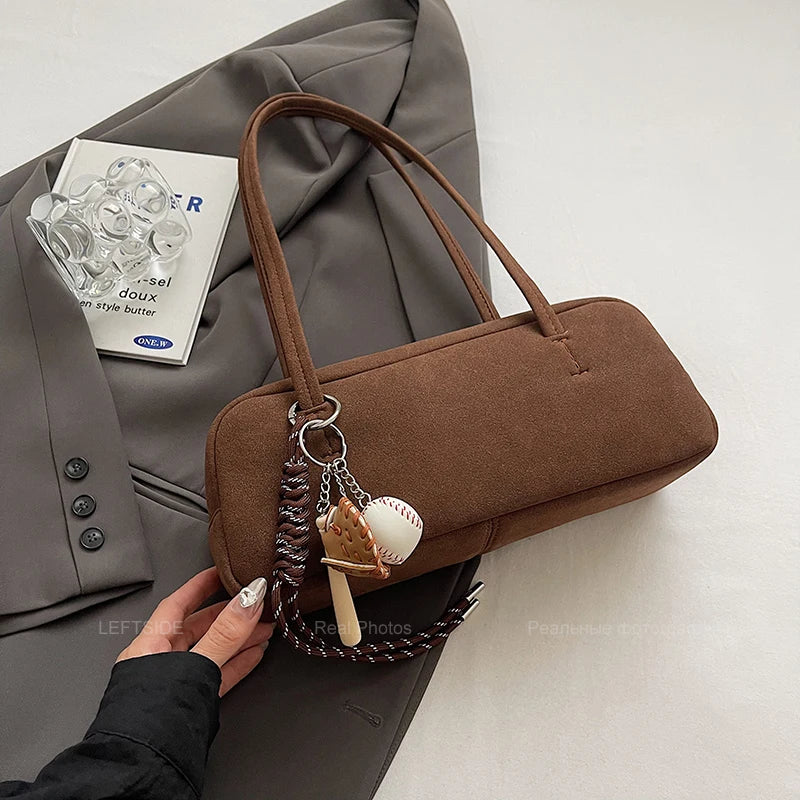 Leftside Women S Small Faux Suede Armpit Bag Winter Retro Underarm Shoulder Luxury Designer Handbags