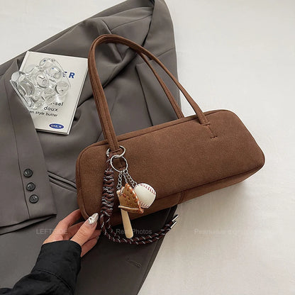 Leftside Women S Small Faux Suede Armpit Bag Winter Retro Underarm Shoulder Luxury Designer Handbags