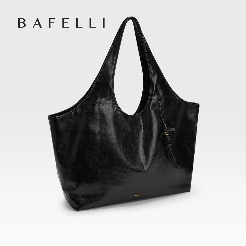 Leather Tote Bag – Large Capacity Soft Shoulder Bag for Women
