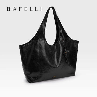 Leather Tote Bag – Large Capacity Soft Shoulder Bag for Women