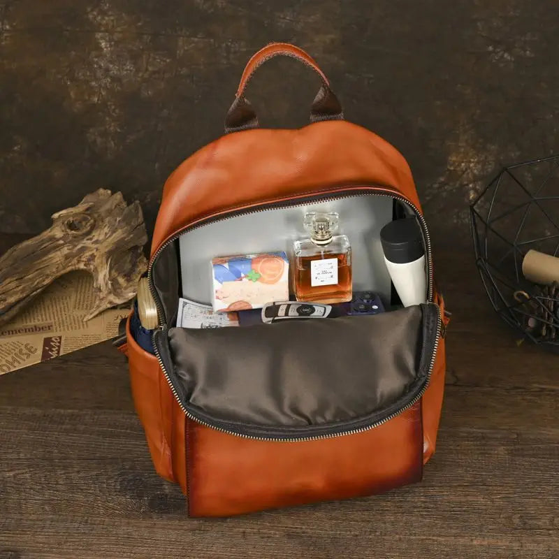 Genuine Leather Women's Backpack – Vintage Cowhide Design