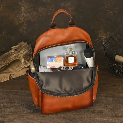 Genuine Leather Women's Backpack – Vintage Cowhide Design