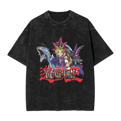Yu-Gi-Oh Anime Graphic Washed T-Shirt – Unisex Short Sleeve Tee