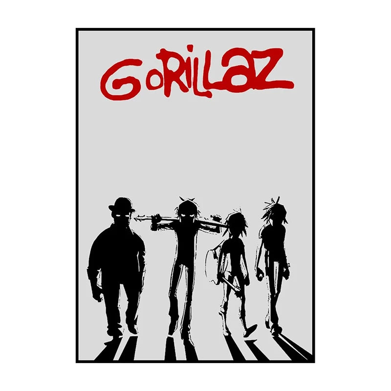 Gorillaz Poster – Anime Rock Band Wall Art Print for Music Fans