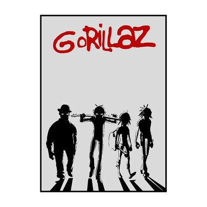 Gorillaz Poster – Anime Rock Band Wall Art Print for Music Fans