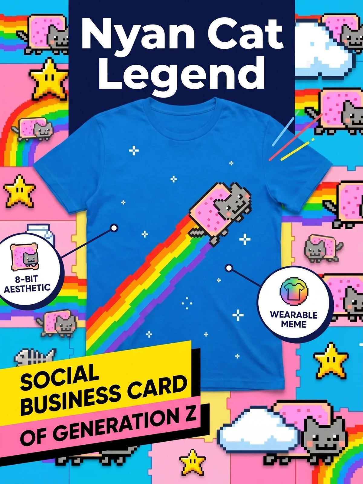 Nyan Cat Graphic T-Shirt – Funny Meme Streetwear Tee