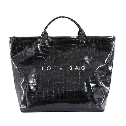 Crocodile Texture Tote Bag Pvc Kraft Paper Large Capacity Luxury Hobo Handbag