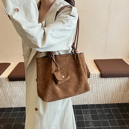 Luxury Faux Suede Tote Bag New Shoulder Bag