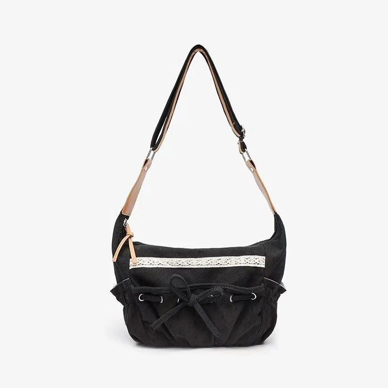 Sweet Cool Bow Canvas Shoulder Bags