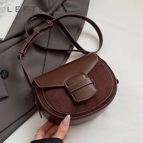 Winter Retro Saddle Shoulder Bag Luxury Designer Female Handbag