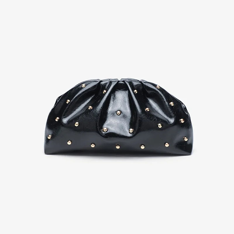Rivet Cloud Clutch Bag for Women – Glossy Pouch Handbag