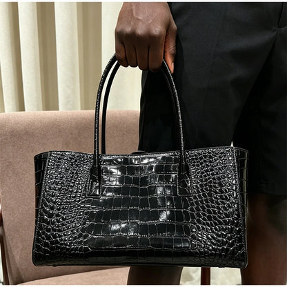 Luxury Crocodile Print Leather Bag