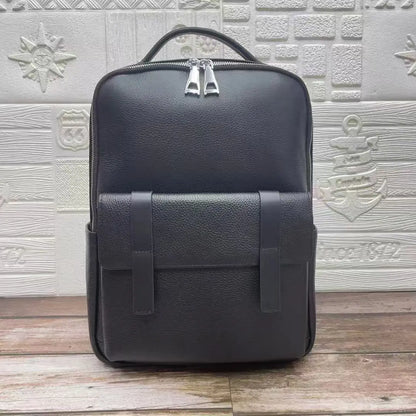 Genuine Leather Men's Backpack Large Capacity Laptop Bag