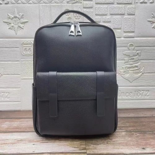 Genuine Leather Men's Backpack Large Capacity Laptop Bag
