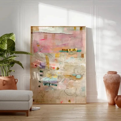 Abstract Pastel Wall Art Print – Minimalist Oil Painting Poster