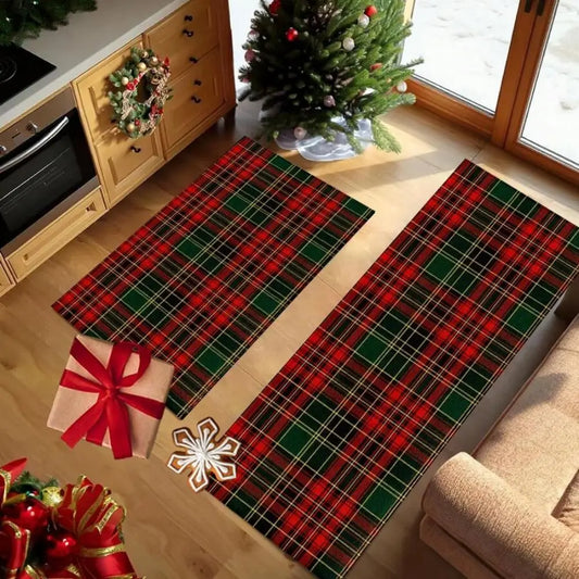 Christmas Holiday Black Doormat – Seasonal Winter Indoor Floor Mat