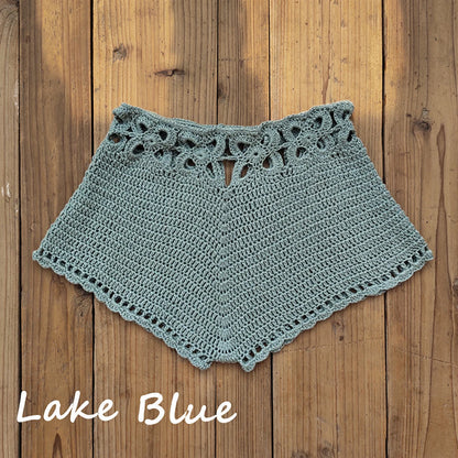 Crochet Swim Shorts Women – Cutout Beach Cover Up Bottoms