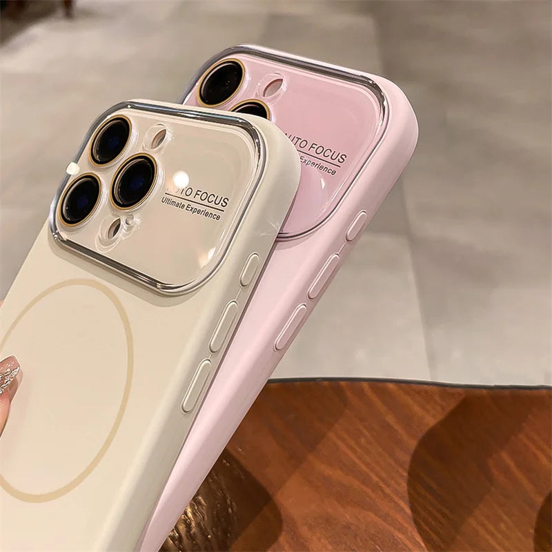 Magnetic Liquid Silicone iPhone Case – MagSafe Compatible with Camera Lens Protector