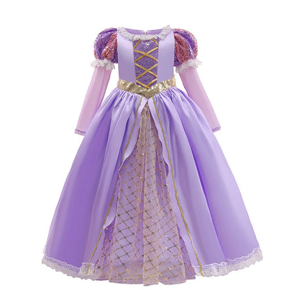 Disney Rapunzel Dress Kids Tangled Disguise Carnival Girl Princess