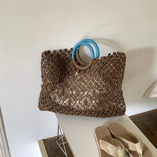 Straw Beach Bag – Handmade Bohemian Crochet Tote