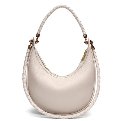 Women's Genuine Leather Shoulder Bag – Luxury Crescent Hobo