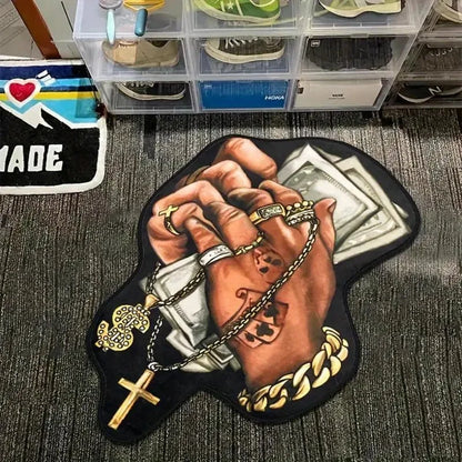 Money Box Novelty Rug – Fun Dollar Bill Floor Mat for Bedroom & Entryway