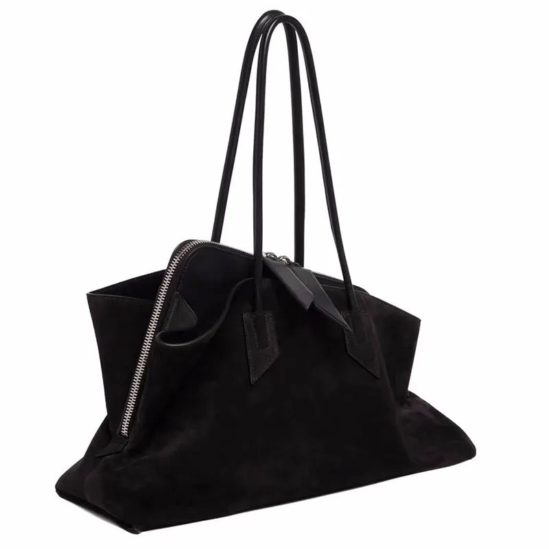 Large Faux Suede Shoulder Tote Bag – Women's Everyday Handbag