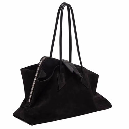 Large Faux Suede Shoulder Tote Bag – Women's Everyday Handbag