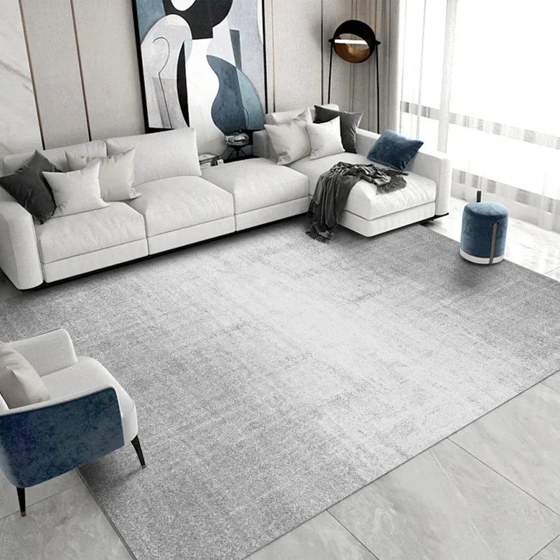 Modern Grey Area Rug – Soft Textured Carpet for Living Room & Bedroom