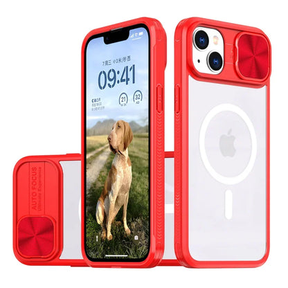 Slide Camera Lens MagSafe Case – Acrylic Wireless Charging | iPhone 7–15 Series