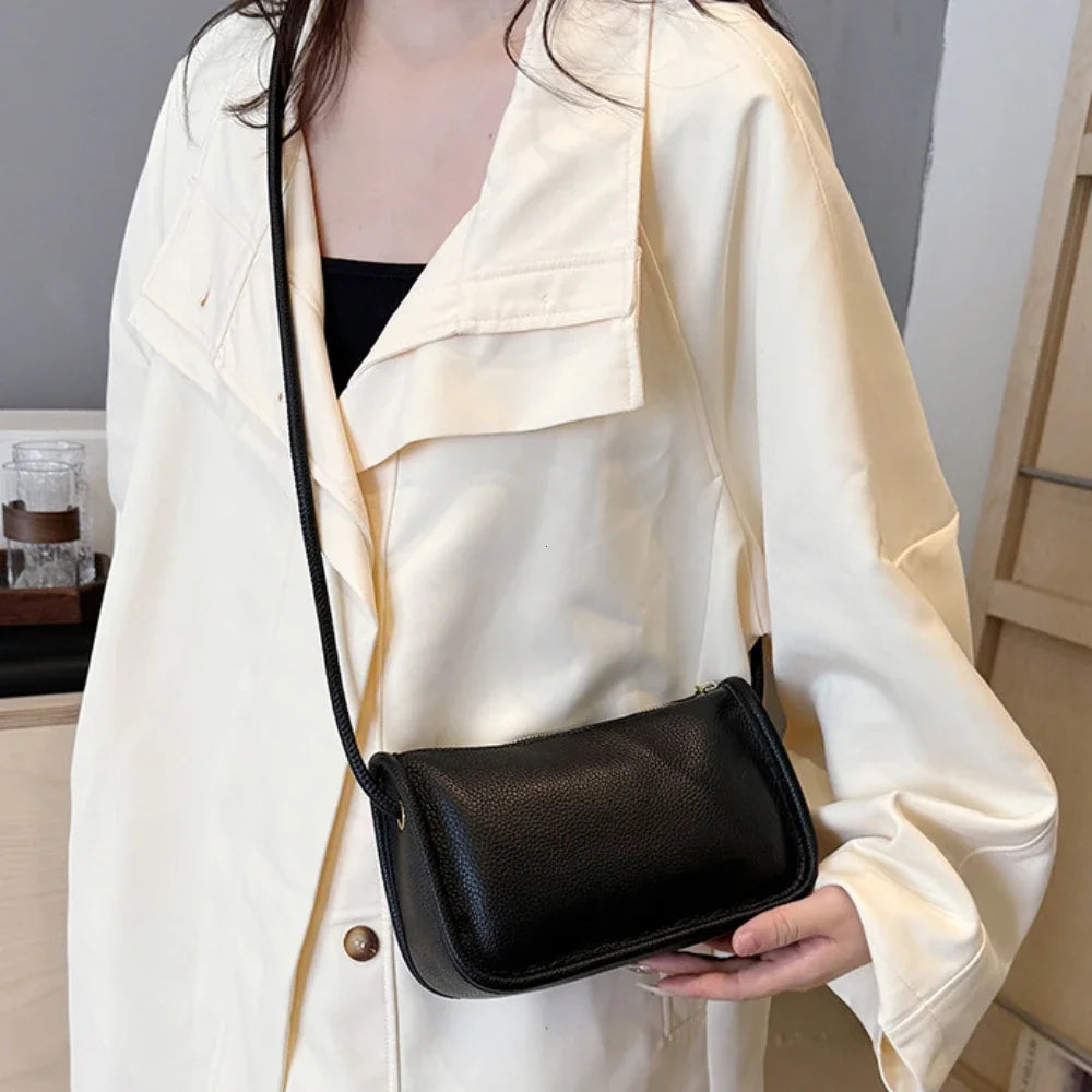 Real Cowhide Genuine Leather Sac Fashion Women Crossbody Bags