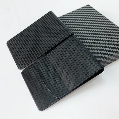 Carbon Fiber Money Clip Wallet – Matte Black Slim Card Holder