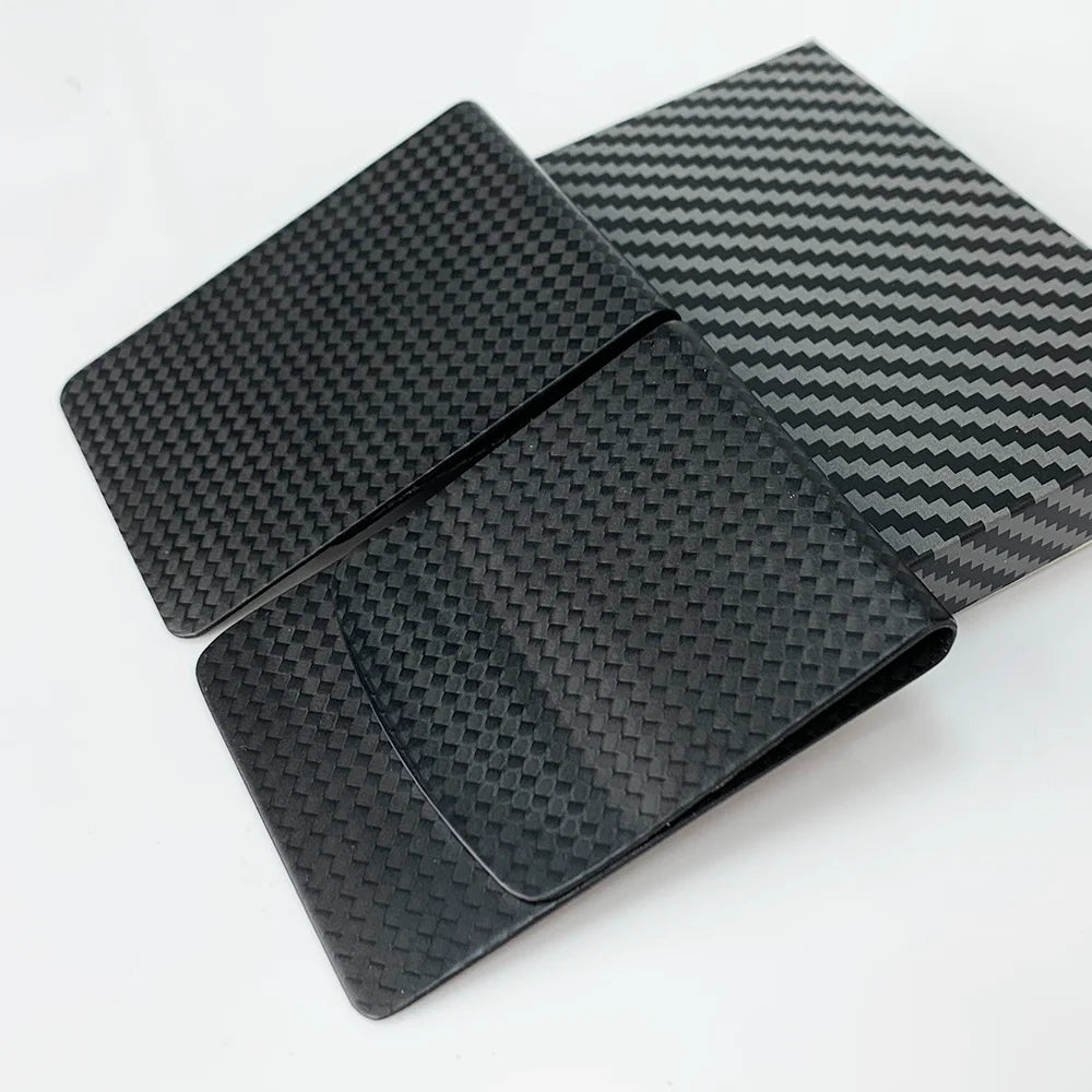Ultra-Thin Matte Real Carbon Fiber Wallet Slim Money Clip 74 55mm Durable Card Holder Men Women