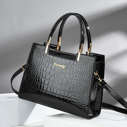 Luxury Alligator-Embossed PU Leather Handbag for Women