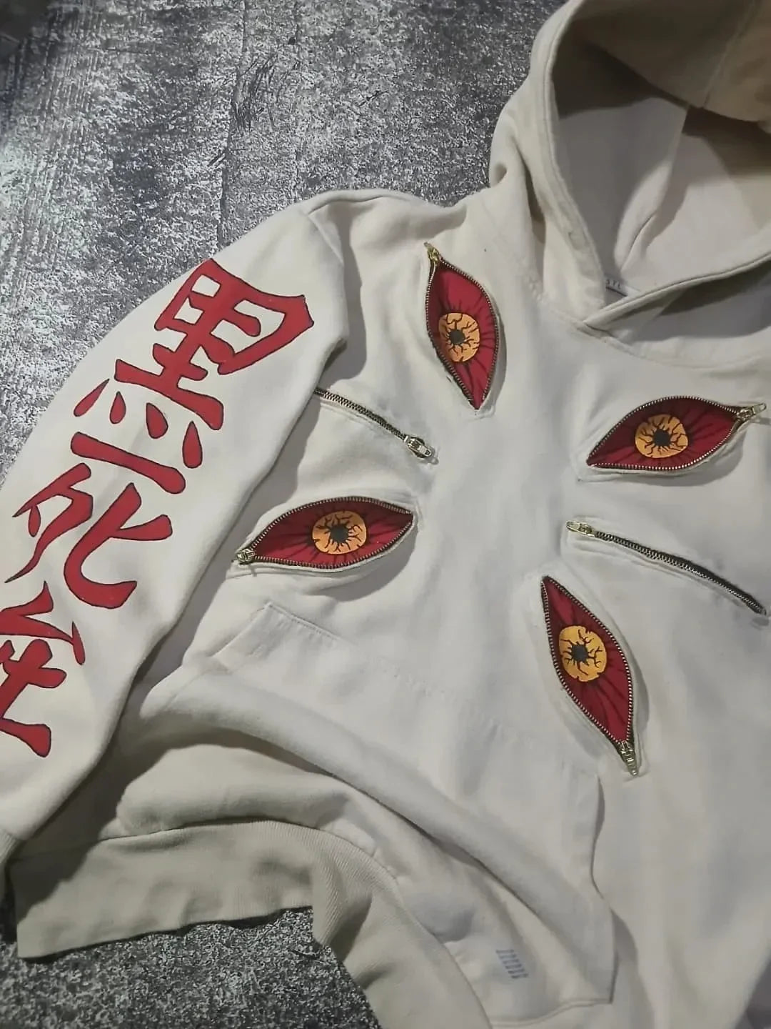 Kokushibo Six Eyes Graphic Oversized Hoodie – Y2K Anime Streetwear