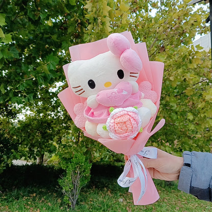 Hello Kitty Plush Bouquet Rose Flower Gift