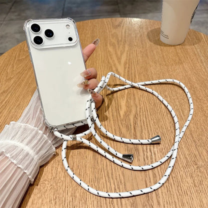 iPhone Crossbody Lanyard Case – Clear Shockproof Bumper Cover