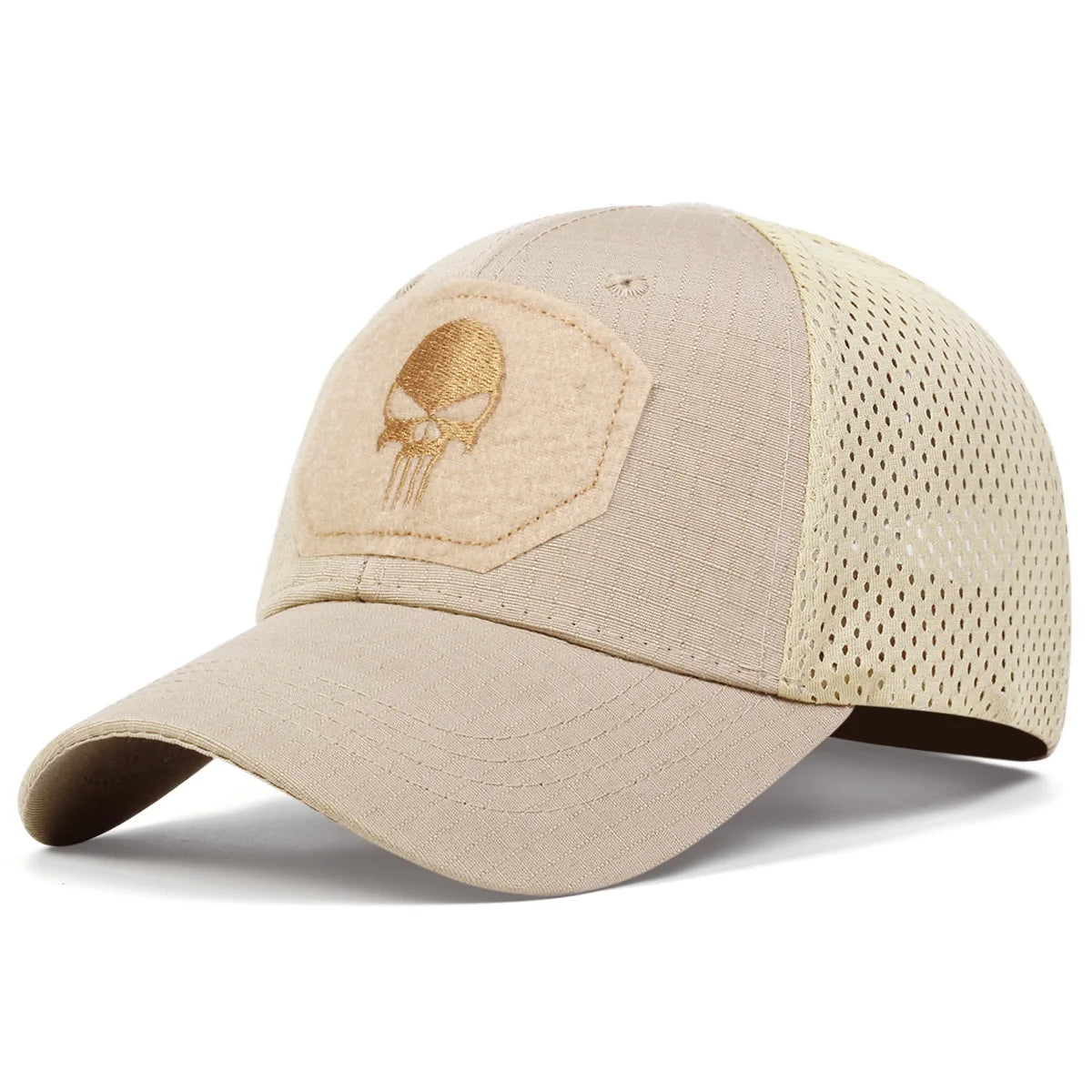 Skull Embroidered Tactical Baseball Cap – Breathable Mesh
