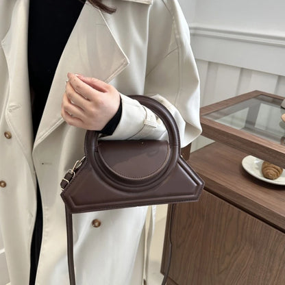 Solid Color Pu Leather Elegant Tote Bag