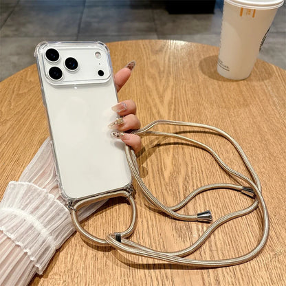 iPhone Crossbody Lanyard Case – Clear Shockproof Bumper Cover