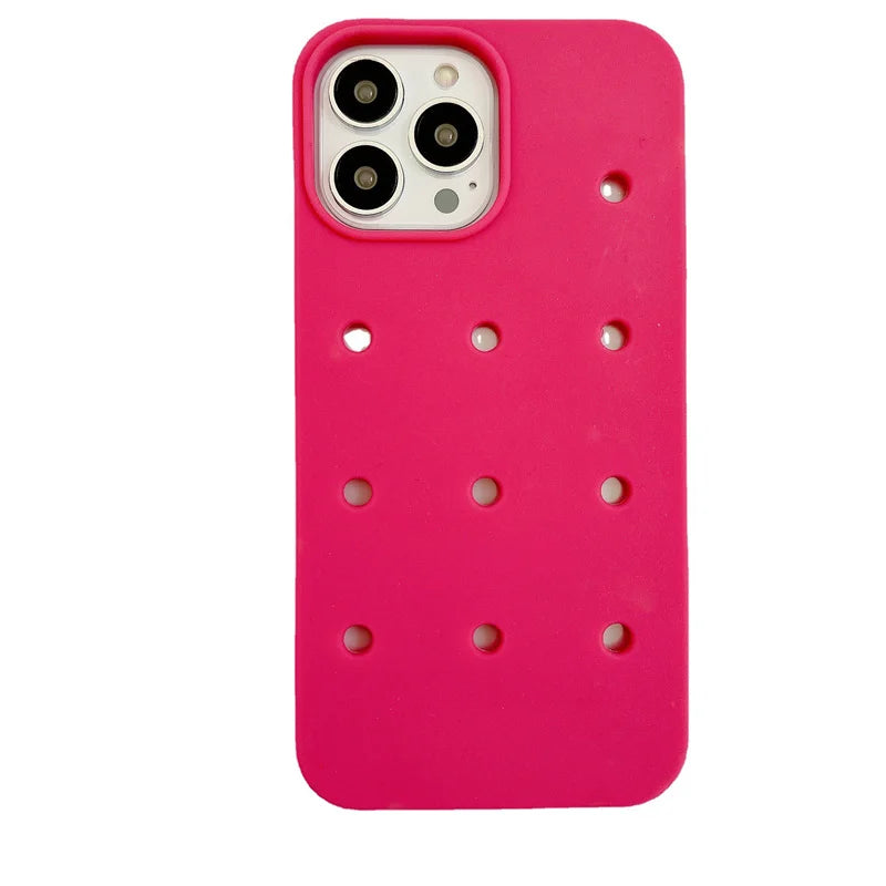 Crocs Charms Silicone iPhone Case with Holes – Fun Customizable Cover