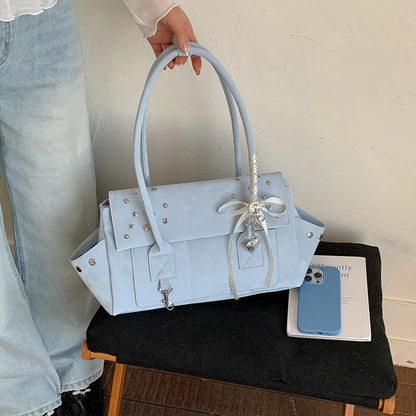 Vintage Studded Shoulder Handbag